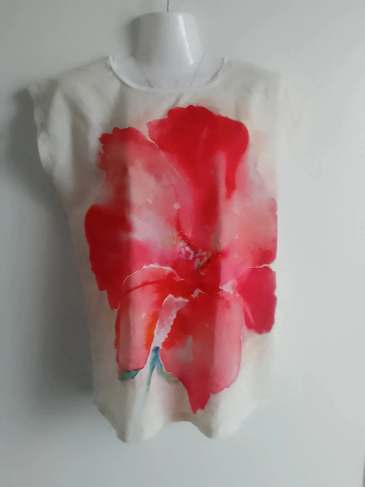 Top bohème fleurs rouges 38/40